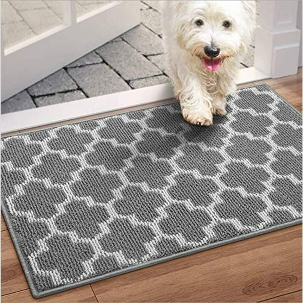 Hello Front Welcome Entrance Door Mats for Indoor Outdoor Entry Hello Grey